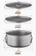 Pure Titanium Outdoor Cookware Pan Camping Combination Tableware Foldable Lightweight Portable Soup Frying Cooking Pot_desvips.com