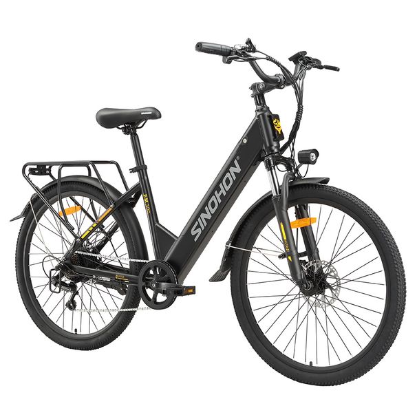 SINOHON EM300 26" City Commuter E-Bike With 36V 15.6Ah Removable Battery_desvips.com