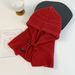 Winter Knitted For Women Korean Style Trendy Brand Multi-color High-end Atmosphere Set Braided Balaclava Hat_desvips.com