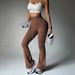 Women's High Waist Flared Yoga Pants Tummy Control Hip Lift Quick Dry Crossover Design Autumn Winter Fitness Running Sports Tight Fitting_desvips.com