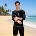 Qianchengyu Adult Swimsuit For Men, Two-piece Set, Sun-protective Long-sleeve Surfing And Snorkeling Suit, Hot Spring_desvips.com