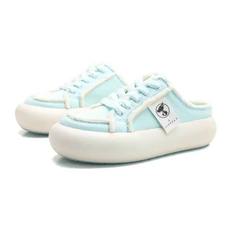 Canvas For Women In Autumn And Winter 2025, Versatile, Soft Soled , Half Slip Slippers, Casual Shoes, Designer Shoes_desvips.com