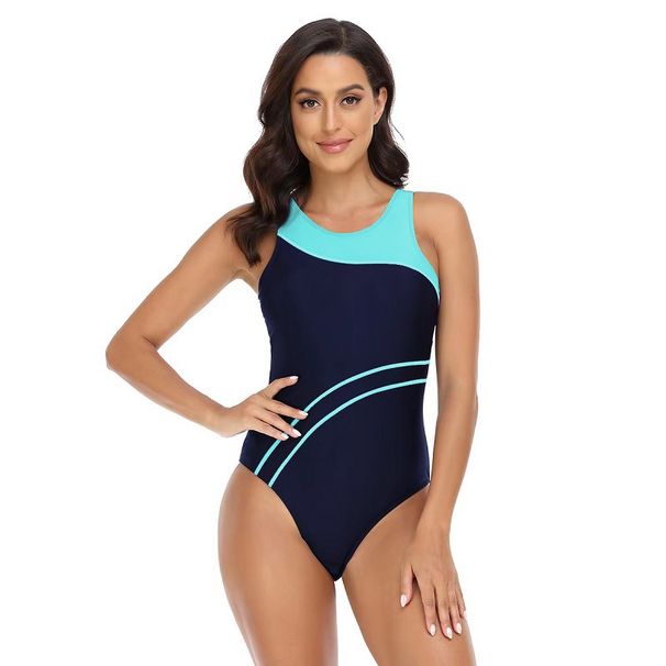 Color Racing Bodycon Sexy Triangle Sport Bikini Swimsuit Woman_desvips.com