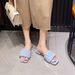 Sheii Su Yinyin MIU Style Pleated Square Toe Slip-On Sandals For Women Spring Outdoor Soft Sole Slippers Soccer Jerseys_desvips.com