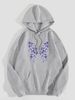 Women's Hoodie Long Sleeve Hoodies & Sweatshirts Printing Pocket Casual Flower Butterfly_desvips.com