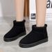 Fashion Casual Thick Soles With Veet Warm Slip-on Students Cotton Shoes Woman_desvips.com