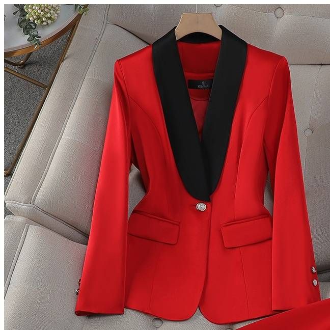women's satin blouse and highwaisted pants set, long sve silk buttondown shirt with wide leg trousers, elegant 2piece office outfit_desvips.com