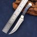 Authentic Mongolian Style Multi-Purpose Knife - Stainless Steel Meat & Fruit Utility Blade With PU Leather Sheath (Blue/Green/Red Handle)_desvips.com