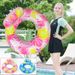 Eco-Friendly PVC Adult Swim Ring - Thickened Backrest With Leaf Design (Dual-Color Underarm Float For Water Relaxation Outdoor Floating)_desvips.com