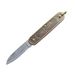 Lijin Outdoor Portable Lockless Mini Pocket Sharp Key Bronze Flower Damascus Leather Folding Knife_desvips.com