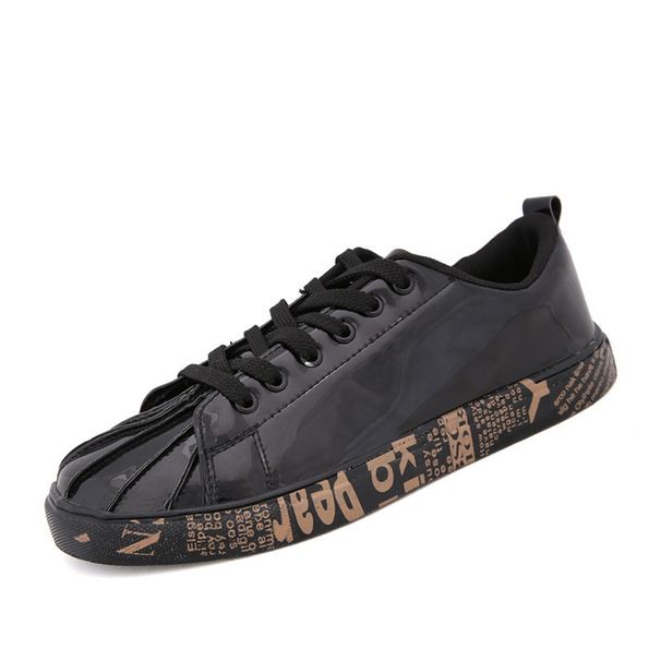 New Product Fashion Sneakers Skateboarding Shoes Women/Men Artificial PU Low Top Lace-Up Lacquered Glossy Finish Non-Slip Wear-Resistant Running Shoes_desvips.com