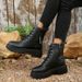 European And American Cross-border 2025 Autumn/winter New Motorcycle Boots With Fleece And Thickened Plus-size British Style Martin Boots_desvips.com