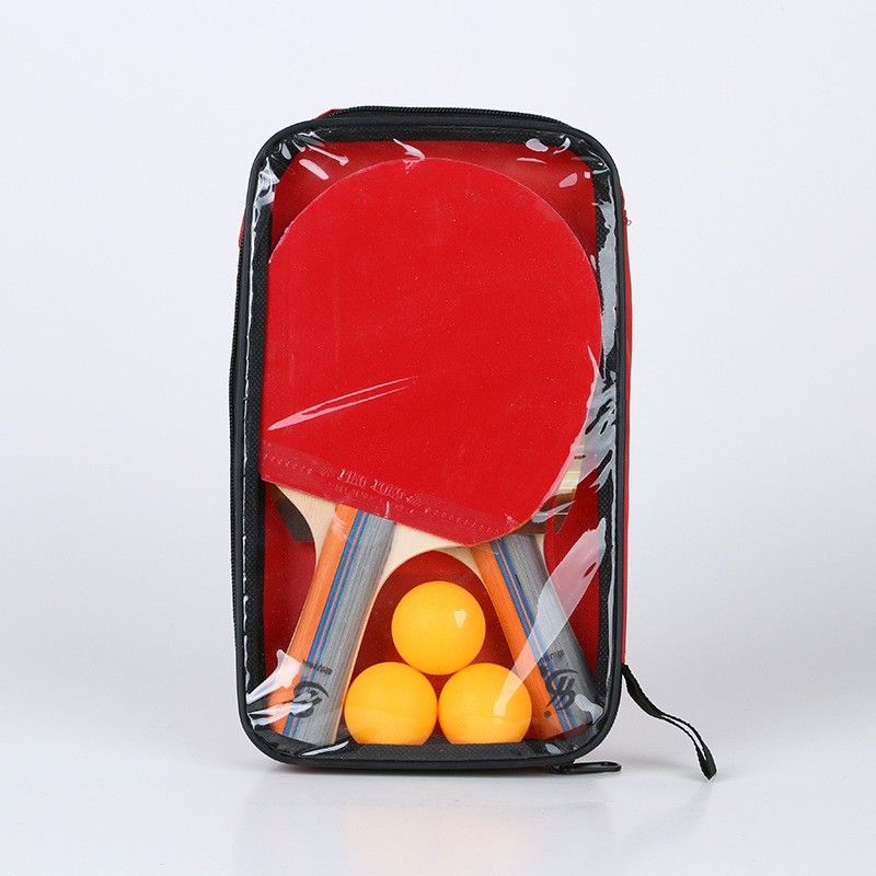 Table Tennis Racket, 2 Rackets, 3 Balls, With Bags, Horizontal Racket Set_desvips.com