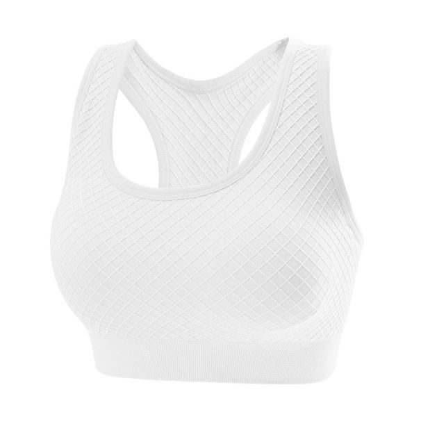 New Yoga Fitness Running Shockproof Gathered Diamond-Shaped Nylon Seamless Wireless Elastic Sports Bra For Women_desvips.com