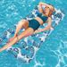 Leaf Print Inflatable Pool Float Adult Size Lounger With Breathable Mesh Design For Swimming Pool Beach Party & Relaxation_desvips.com