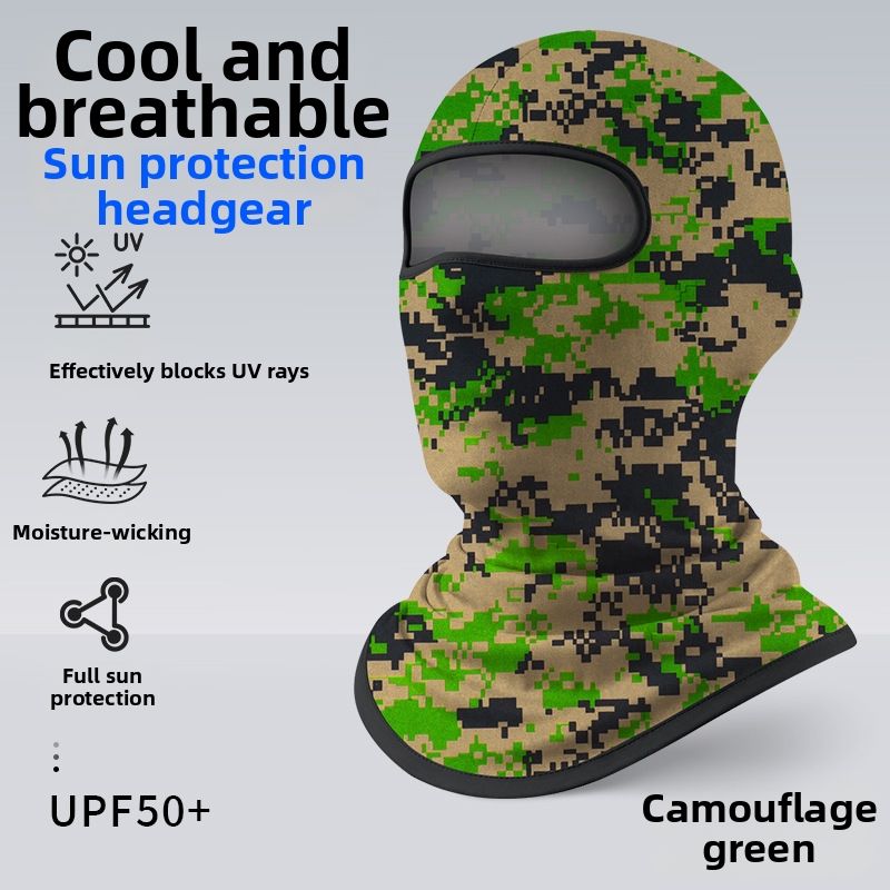 Summer Cycling Face Mask Milk Silk High Elasticity Windproof Dustproof Hood Amusement Park Go Kart Ice Silk Headgear_desvips.com