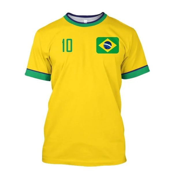 2026 New Brazil Football Jersey T Brazilian National Team Shirt O Neck Oversized Casual Streetwear Men's Apparel_desvips.com