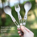 Pure Outdoor Portable Multifunctional Chopsticks Tableware Camping Folding Spoon Titanium Alloy Fork_desvips.com