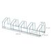 Rastrelliera Portabiciclette Parcheggio Per 5 Biciclette In Acciaio, 145×33×27 Cm, Argento_desvips.com
