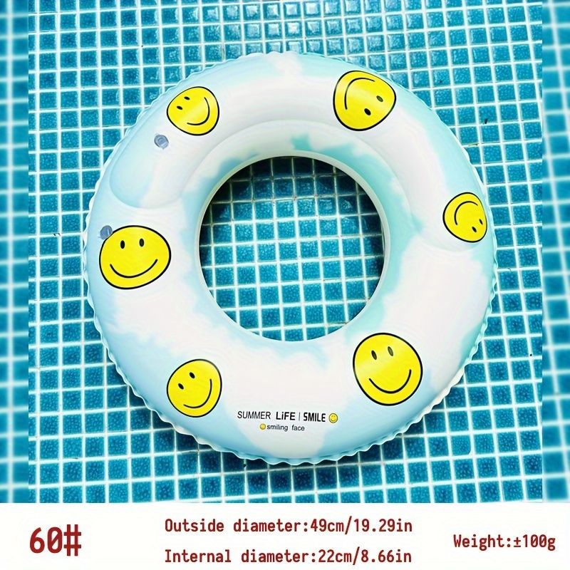 1pc Fun and Safe Smiling Face Swimming Ring with Handle - Perfect for Pool Parties and Water Play_desvips.com