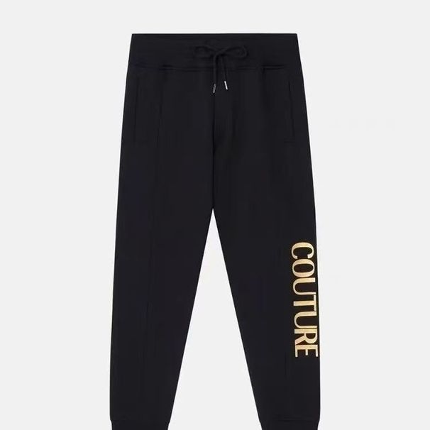 2025 Spring New Trendy Men's And Women's Jogger Sweatpants Casual High-End Large Terry Thin Gold Stamping Print_desvips.com