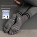Women's Mid Length Yoga Socks Non-Slip Pilates Five Finger Split Toe Striped Sports Fitness Professional Autumn Winter_desvips.com