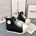 2025 Versatile Lace-Up Invisible Height-Increasing Canvas Unisex 8Cm New Thick-Soled High-Top Dad Shoes_desvips.com