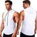 Cross-border Hooded Basketball Vest For Men, Summer High-elasticity Breathable Fitness Top, Training Sports Quick-drying_desvips.com