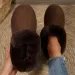 hot Free Shipping Designer Slippers For Woman Autumn And Winter New Style Indoor Outdoor Snow Boots Wear Warm Brown_desvips.com