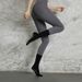 Women's Autumn Winter Mid-Calf Toe Yoga Socks - Non-Slip Combed Cotton Solid Color Compression Toe Socks For Pilates_desvips.com