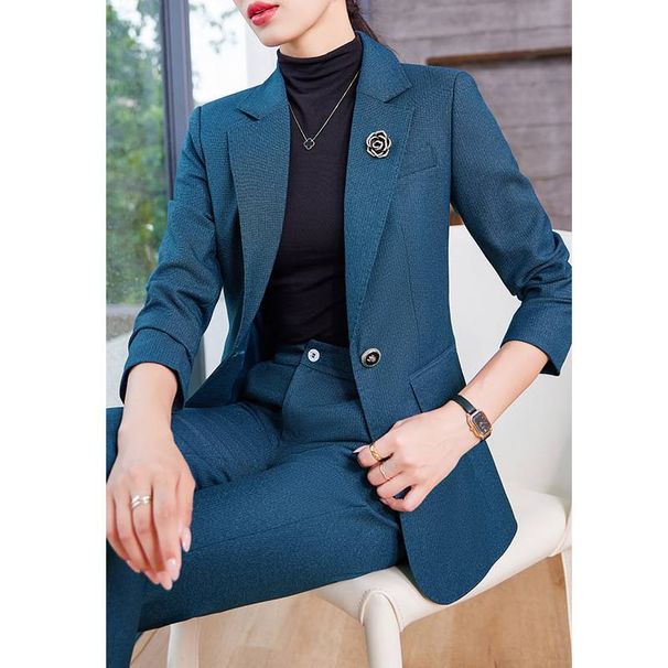 Women's Clothing formal wear autumn and winter new wide-leg pants suit socialite temperament goddess style _desvips.com