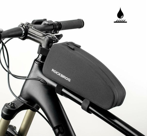 ROCKBROS Bicycle Frame Bag, Waterproof Top - Tube Bag for Mountain Bikes (MTB) and Road Bikes, Available in 1.6L and 1L Sizes_desvips.com