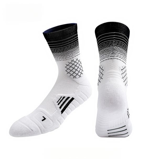 Gradient Basketball Socks Trendy Men Women, Practical Towel-soled, Thickened, Mid-length, For Sports, Fitness, Running,_desvips.com