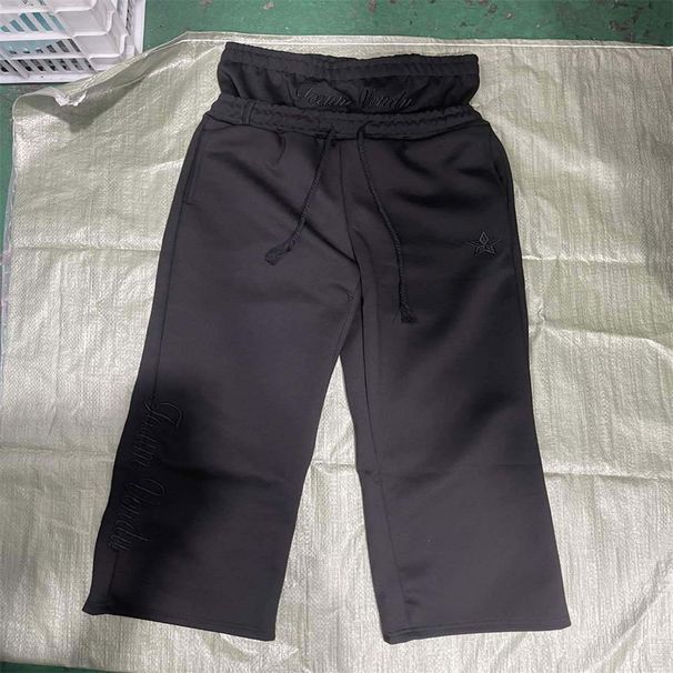 2026 Fashion European-USA Style Sweatpants Women/Men Double Waist Embroidery Fake Two Piece Straight Type Casual Sport Pants_desvips.com