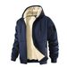 Winter Fleece Men's Casual Thickened Wool Jacket Warm Zipper Hoodies Cardigan Sports Long Sleeve Sweatshirts Hooded Coat_desvips.com