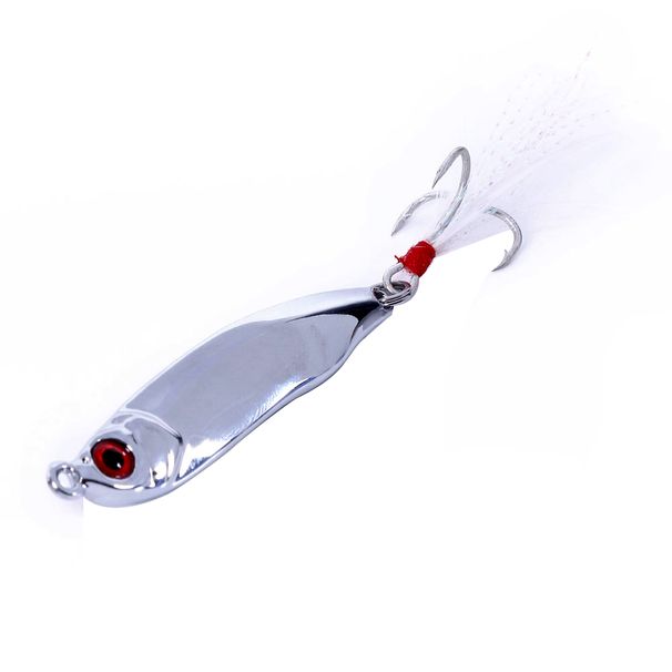 HENGJIA 1pcs 10g 15g 20g Metal Spinner Spoon Fishing Lure Pike Bass Artificial Hard Bait Sharp Feather Hook Sequins Gold Silver_desvips.com