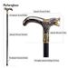 Golden Black Wolf Head Biting Walking Cane Fashion Decorative Walking Stick Gentleman Elegant Cosplay Cane Knob Crosier 93cm_desvips.com