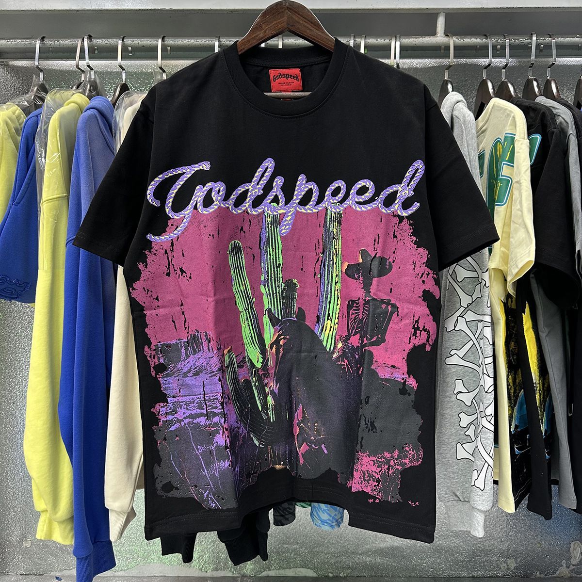 Retro Skull Print High Street Unisex Washed Distressed Short-Sleeve T-Shirts_desvips.com