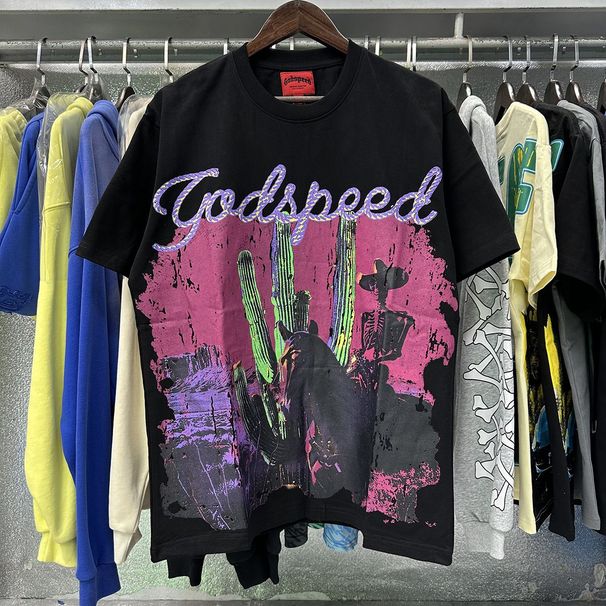 Retro Skull Print High Street Unisex Washed Distressed Short-Sleeve T-Shirts_desvips.com