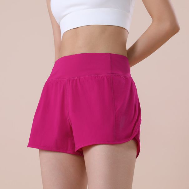Spring/Summer Women's Pocket Yoga Shorts, High-Waisted Sports Shorts With Lining For Fitness, Athletics, Marathon, And_desvips.com