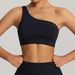 European And American New Style One-Shoulder Running Quick-Dry Shockproof Sports Bra Elastic Bare-Feel Yoga Vest_desvips.com