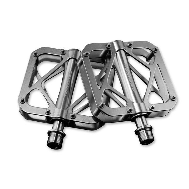 ROCKBROS 1 Pair Bicycle Pedals Titanium Alloy Waterproof MTB Platform Pedals_desvips.com