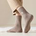 MiiOW Merino Wool Cold Resistant Men Winter Thicken Heated Cashmere Long Sock Snow Boots Retro Brown Warm Towel Socks_desvips.com