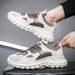 Autumn New Breathable White Men's Versatile Thick-Soled Non-Slip Sports Casual Dad Trendy Shoes_desvips.com