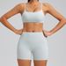 Women's Outdoor Running Fitness Set 2026 New Tight Sports Bra & Shorts With Pockets_desvips.com