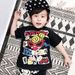 Summer Trendy Brand Black Super Pacifier Print Boys And Girls Children's Short Sleeve T-Shirt For Older Kids Stylish_desvips.com