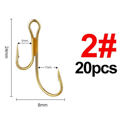 FISHKING New Enhanced Version 20 Pieces Two Brown High-Low Foot Anchor Fishing Hooks_desvips.com
