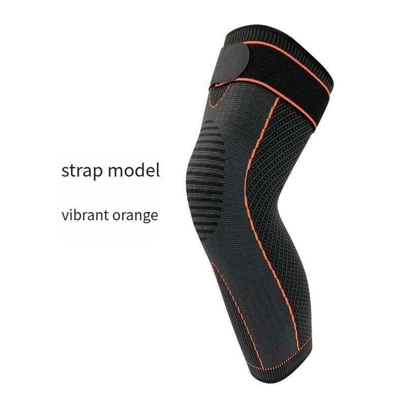 Compression Knee Brace With Adjustable Straps - Breathable Support For Running, Basketball & Gym - Extra-Long Knee Sleeve_desvips.com