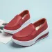 Women's Spring Genuine Leather Soft Outsole Work Female Black Swing Woman Plus Size Wedges Single Shoes_desvips.com