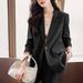 Women's Clothing Red simple fashion suit suit women's suit jacket high waist straight fashion_desvips.com